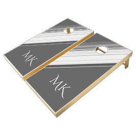 モダンホワイトオングレーモノグラム