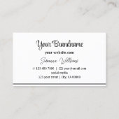 モダンホワイトブラックストライププロフェッショナルスタイリッシュ 名刺 (裏面)