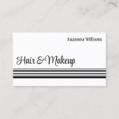 モダンホワイトブラックストライププロフェッショナルスタイリッシュ 名刺 (正面)