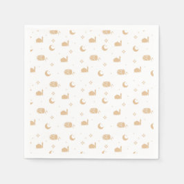 モダンホワイトベージュラマダーン&イードナプキンズ スタンダードカクテルナプキン