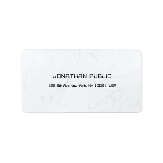 モダンホワイトマーブルクリエイティブシンプルテンプレート ラベル (正面)