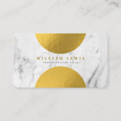 モダンホワイトマーブル&金ゴールドシモダンック 名刺 (正面)