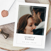 モダンホワイトミニマエレガントリストシック写真結婚ズ 招待状