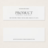 モダンホワイトミニマカスタムリスト製品のつるラベル (正面&裏面)