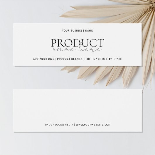 モダンホワイトミニマカスタムリスト製品のつるラベル