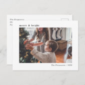 モダンホワイトミニマルクリスマスホリデーカード ポストカード (正面/裏面)