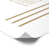 モダンホワイトミニマル結婚リスト座席表 ポスター (角)