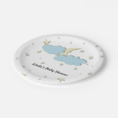 モダンホワイトムーン&スターエレガントベビーシャワー ペーパープレート (アングル)