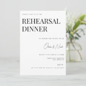 モダンホワイトリハエレガントーサルディナーカード 招待状 (スタンド正面)