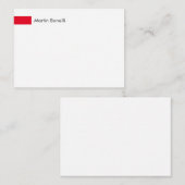 モダンホワイトレッドシンプルミニマル ノートカード (正面/裏面)