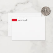 モダンホワイトレッドシンプルミニマル ノートカード (正面/裏面インサイチュ)