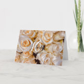 モダンホワイトローズフローラ40th Birthday Card カード (正面)