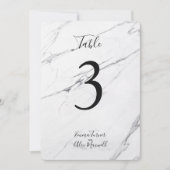 モダンホワイト大理石 | テーブル番号カード 招待状 (正面)