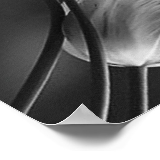 モダンホワイト - 大理石ブラックアブストラクトメニューポスター ポスター (角)