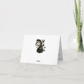 モダンホワイト - 大理石 ブラック アブストラクト サンクス サンキューカード (裏面)