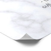 モダンホワイト - 大理石 ブラック アブストラクト メニュー ポスター (角)