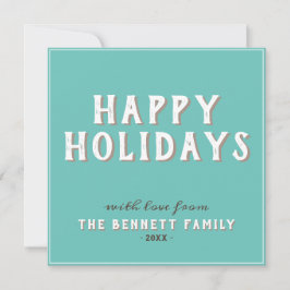 モダンホワシンプルイトタイポグラフィハッピーホリデイズ カード