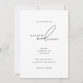 モダンホワミニマルッククラシックシッ結婚ク 招待状