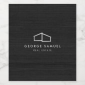 モダンホーム不動産ロゴ ダークウッド ビジネススイート ワインラベル (シングルラベル)