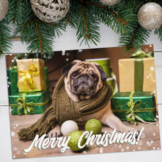 モダンボケメリークリスマスフォト ノートカード
