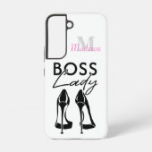 モダンボスレディハイヒールモノグラムの追加の名前 SAMSUNG GALAXYケース (裏面)
