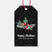 モダンボタニカルネームウォーターカラースクリプトクリスマス ギフトタグ (正面)