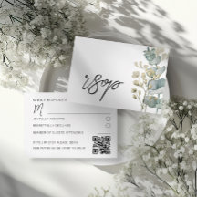 モダンボタニカルユーカリWedding RSVPカード