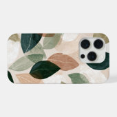モダンボタニカルリーフフォンケース - アースカラー iPhoneケース (裏面横)