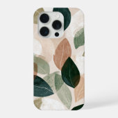 モダンボタニカルリーフフォンケース - アースカラー iPhoneケース (裏面)