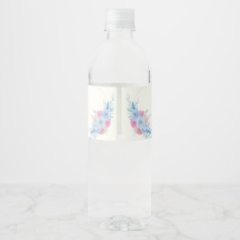 モダンボタニカル ウェディング 水彩フラワー ペットボトルラベル
