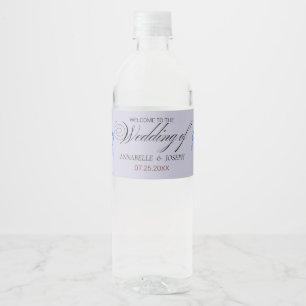 モダンボタニカル ウェディング 水彩花 ペットボトルラベル