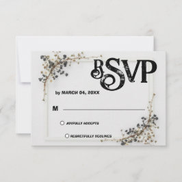 モダンボタニカル ブラック&ホワイト ウェディング RSVP