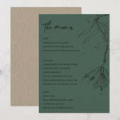 モダンボトルグリーンラインスケッチフローラメニュー メニュー (正面/裏面)