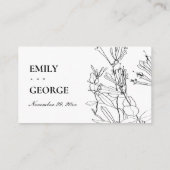 モダンボトルグリーンラインスケッチフローラ座席表 名刺 (裏面)