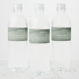 モダンボトルラベル 水彩ウェディング ペットボトルラベル