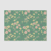 モダンボホグリーンフローラルパターン 薄葉紙 (正面)