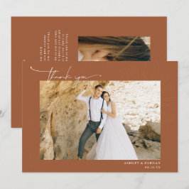 モダンボホデザート | シンプルスクリプ結婚式 サンキューカード