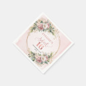 モダンボホピンクグリーンSweet 16ナプキン スタンダードカクテルナプキン (角)