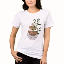 モダンボホボタニカルグラフィックTシャツ