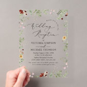モダンボホミックスフラワーの結婚披露宴 アクリル招待状 (インサイチュ (ポータブル))