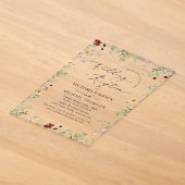 モダンボホミックスフラワーの結婚披露宴 アクリル招待状 (レイダウン)