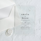 モダンボホミニマリストのユニークな黒の結婚式 アクリル招待状