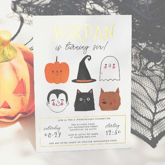 モダンボーイのハロウィーンバースデーパーティー 箔招待状