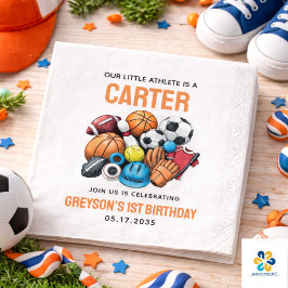 モダンボーイズ スポーツボール オールスター 1歳の誕生日 スタンダードカクテルナプキン