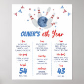 モダンボーリング子供の誕生日マイルストーンのポスター ポスター (正面)