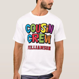 モダンボールドカラフルな従兄弟クルーファミリーリユニオン Tシャツ