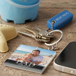 モダンボールドテキストフォト「Dad Established」 キーホルダー