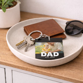 モダンボールドDad Established 写真 キーホルダー