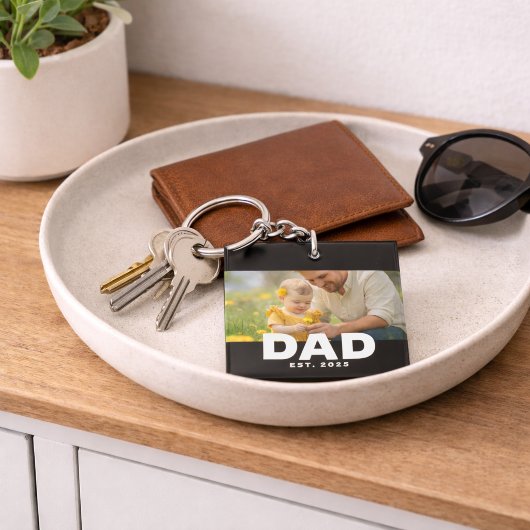モダンボールドDad Established 写真 キーホルダー