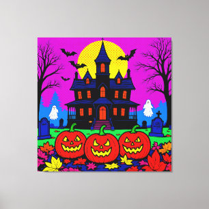 モダンポップアートハロウィン キャンバスプリント